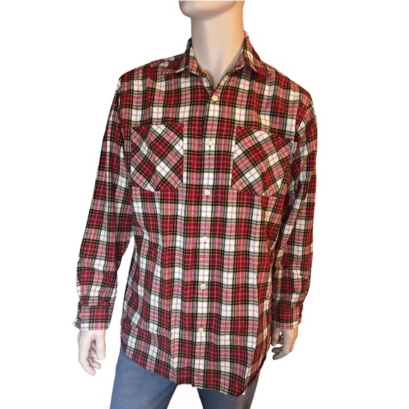 Carhartt Shirt Red Buffalo Plaid Long Sleeve Collared Coastal Cowboy 100% Cotton - Picture 2 of 14